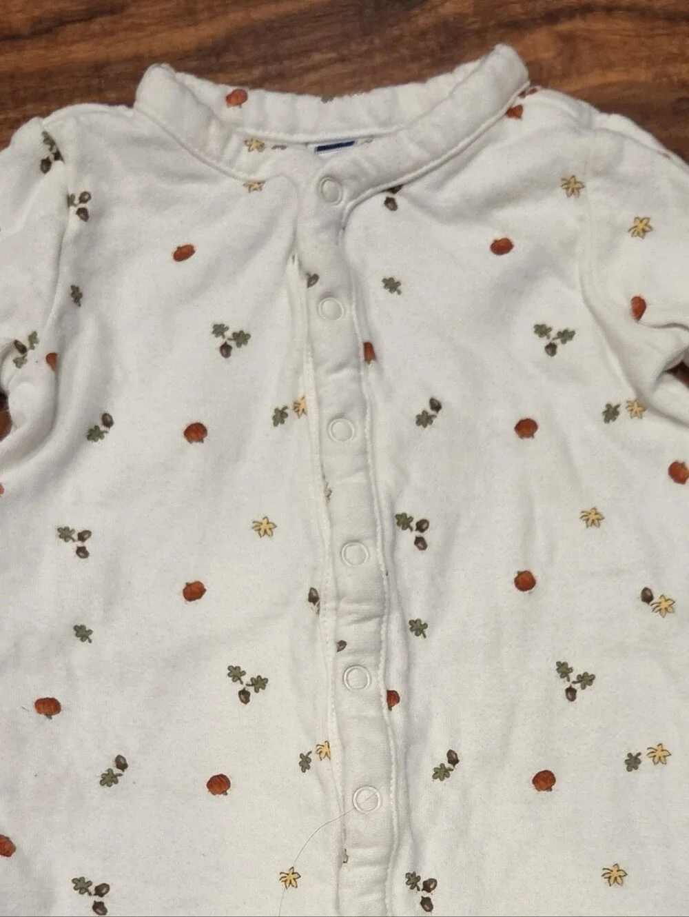 Janie and Jack 0-3 Months Fall Print Footed One-Piece Romper